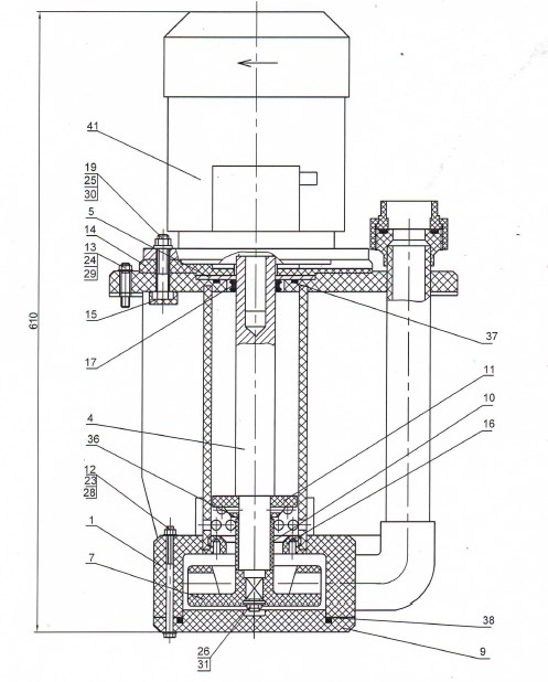 Схема конструкции насоса НА-22