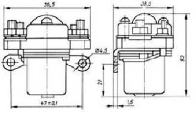 Габаритные размеры контактора КМ-50Д-В